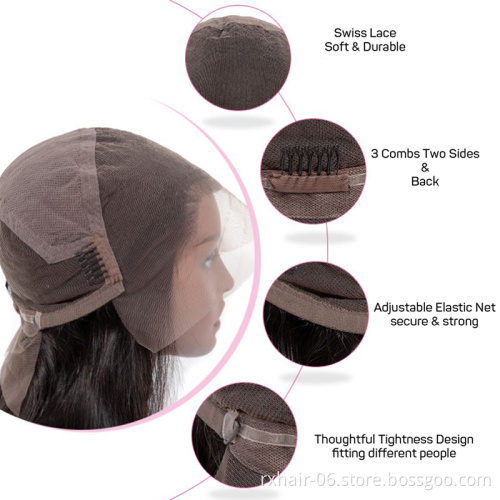 Short Bob Wavy Cuticle Indian Remy Virgin Silver Lace Front Cheap Human Hair High Density Overseas Body Wave Full Lace Wigs